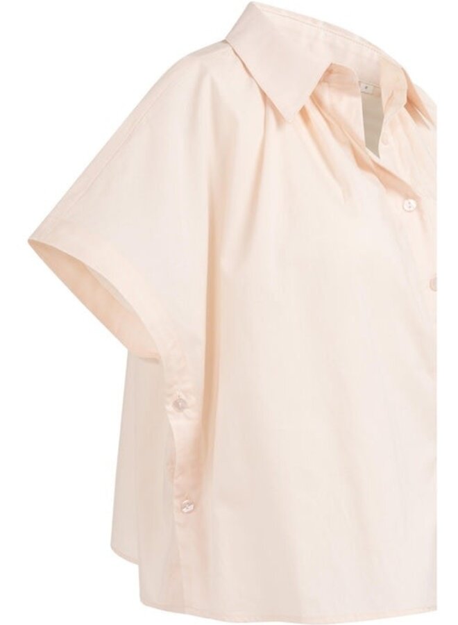 Blouse Yaya à col classique à boutons sur les côtés rose pâle