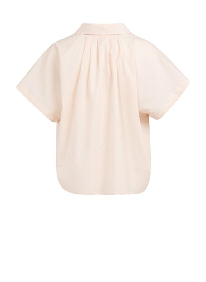 Blouse Yaya à col classique à boutons sur les côtés rose pâle