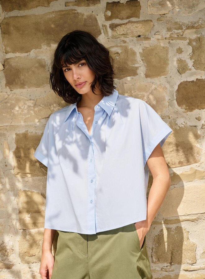 Blouse Yaya à col classique bleue pâle