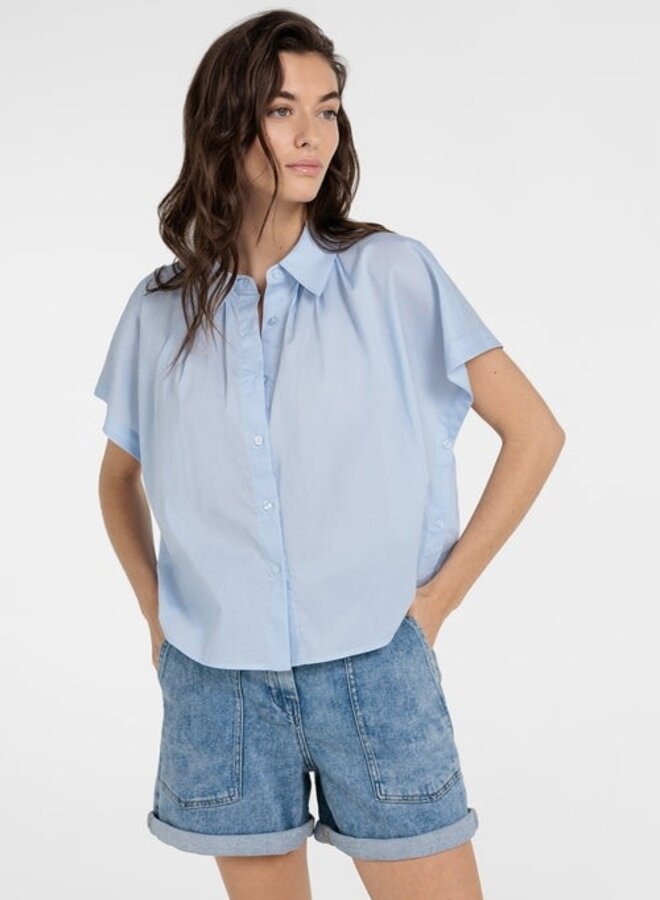 Blouse Yaya à col classique bleue pâle