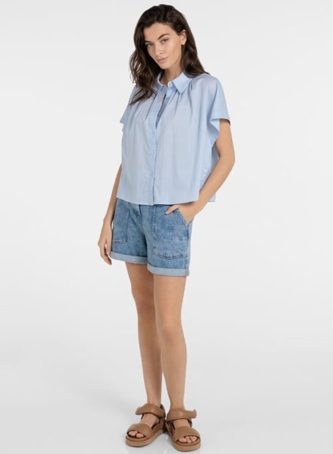 Blouse Yaya à col classique bleue pâle