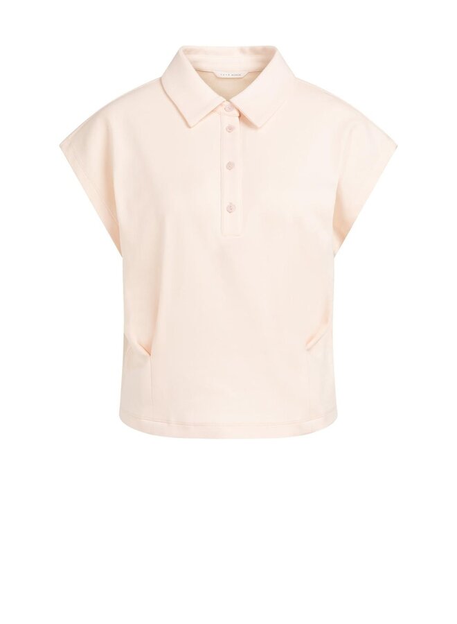 Polo Yaya à manches courtes & plis rose pâle