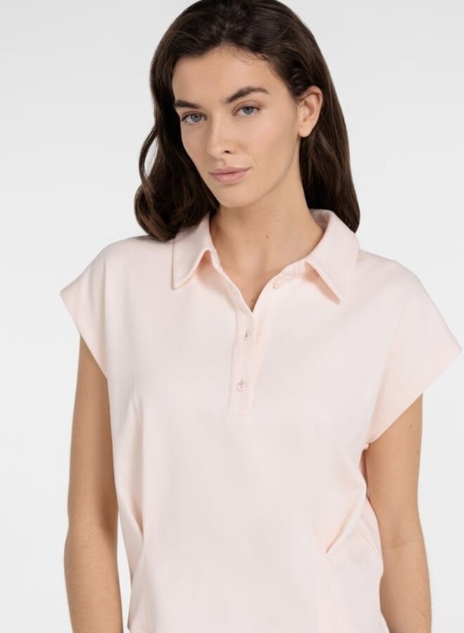 Polo Yaya à manches courtes & plis rose pâle