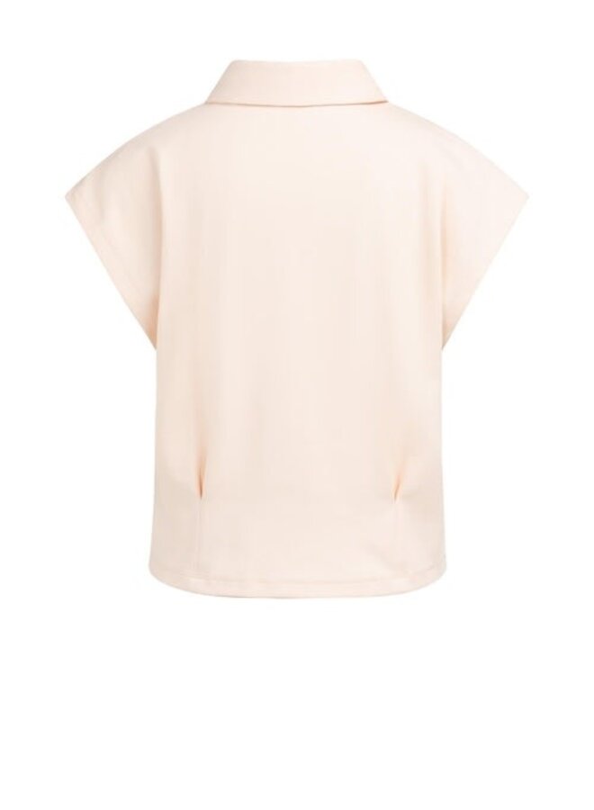 Polo Yaya à manches courtes & plis rose pâle