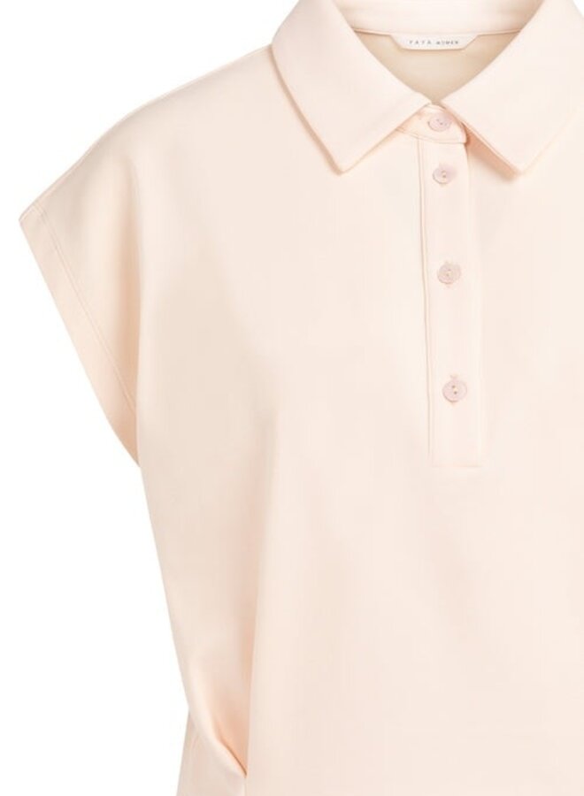Polo Yaya à manches courtes & plis rose pâle