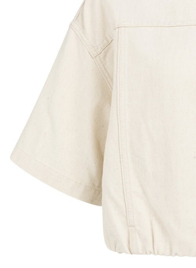 Jacket Yaya à col classique à zip à manches courtes ivoire