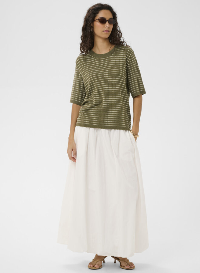 Chandail Soaked in luxury Spina khaki rayé crème