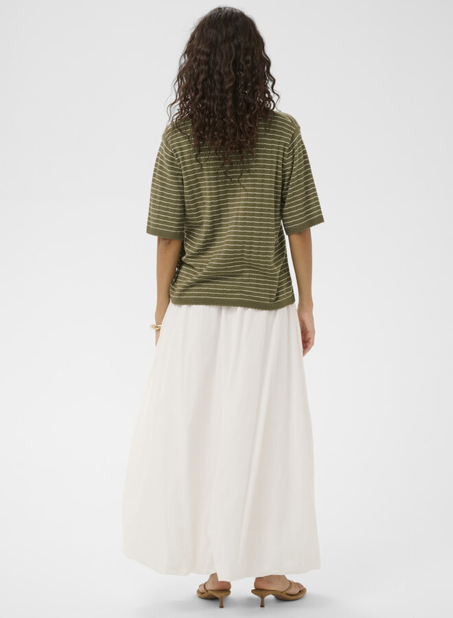 Chandail Soaked in luxury Spina khaki rayé crème