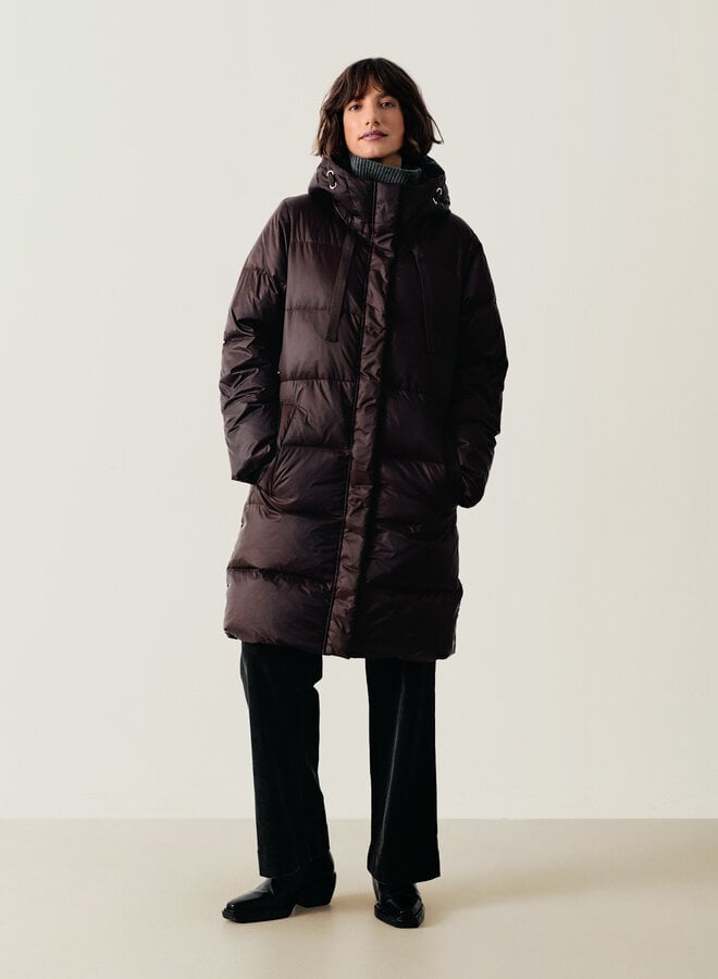 Manteau Part Two Camly matelassé brun chocolat
