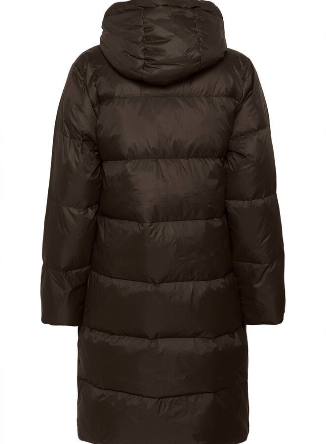 Manteau Part Two Camly matelassé brun chocolat
