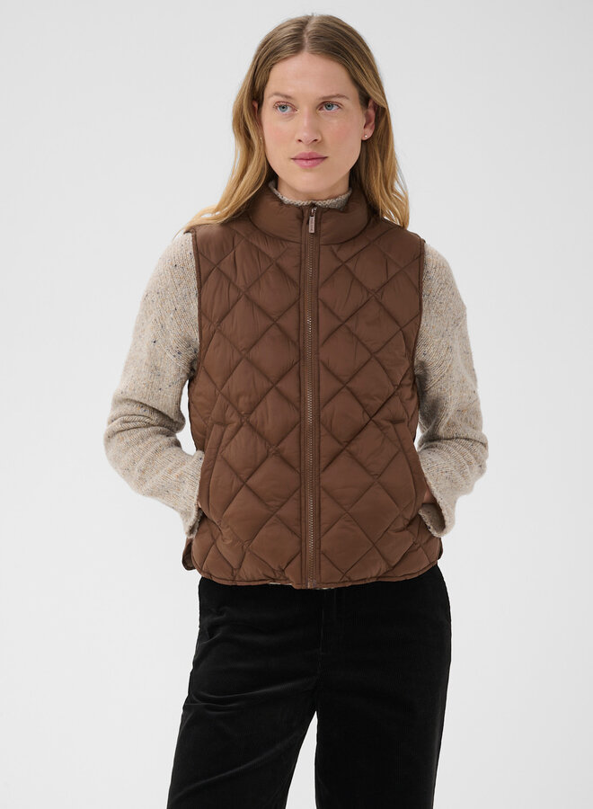 Veste Part Two Carlota sans manches matelassée brun noisette