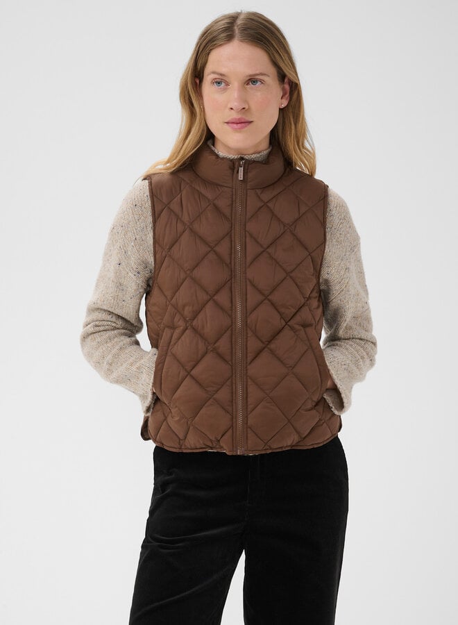 Veste Part Two Carlota sans manches matelassée brun noisette
