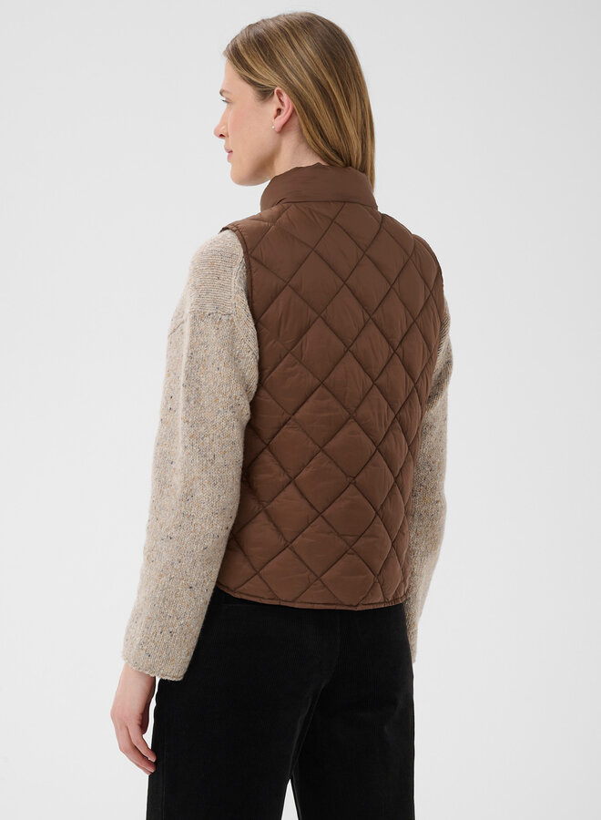 Veste Part Two Carlota sans manches matelassée brun noisette