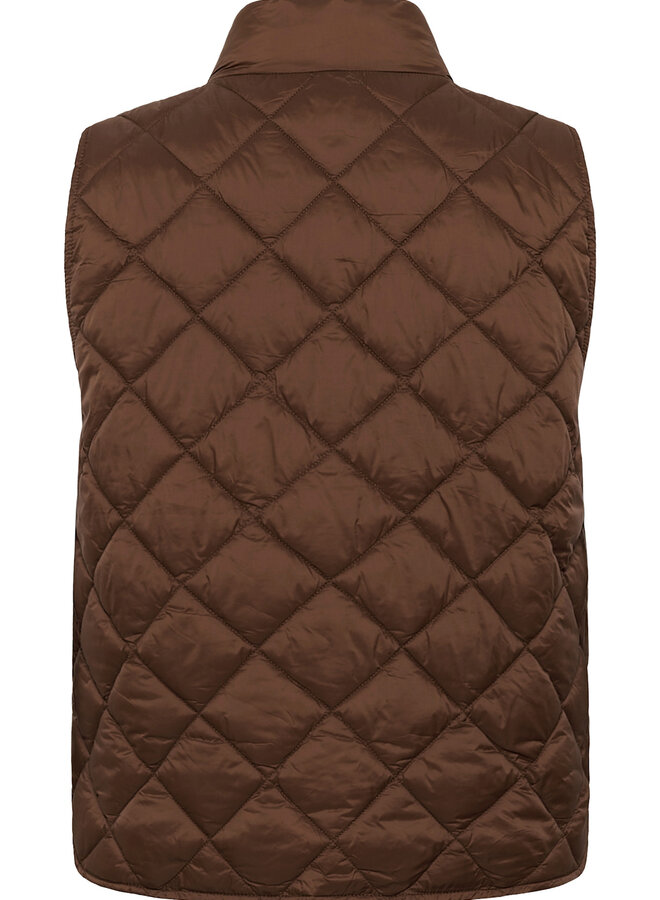 Veste Part Two Carlota sans manches matelassée brun noisette