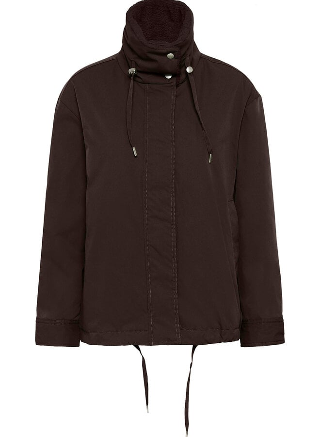 Manteau Part Two Cathia brun chocolat à col teddy