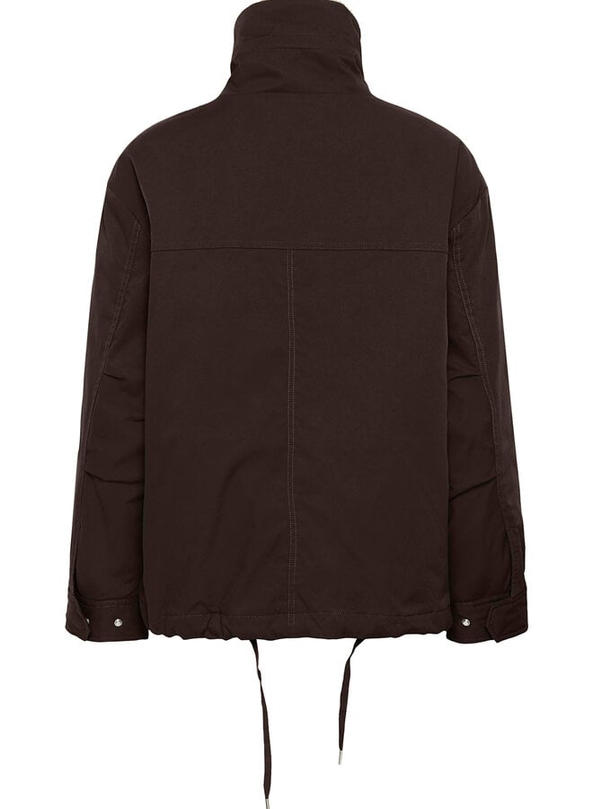 Manteau Part Two Cathia brun chocolat à col teddy
