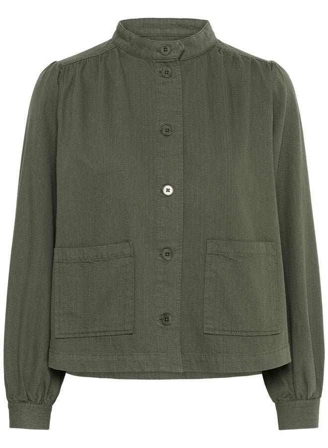 Jacket Part Two Danah à col mandarin vert coléoptère