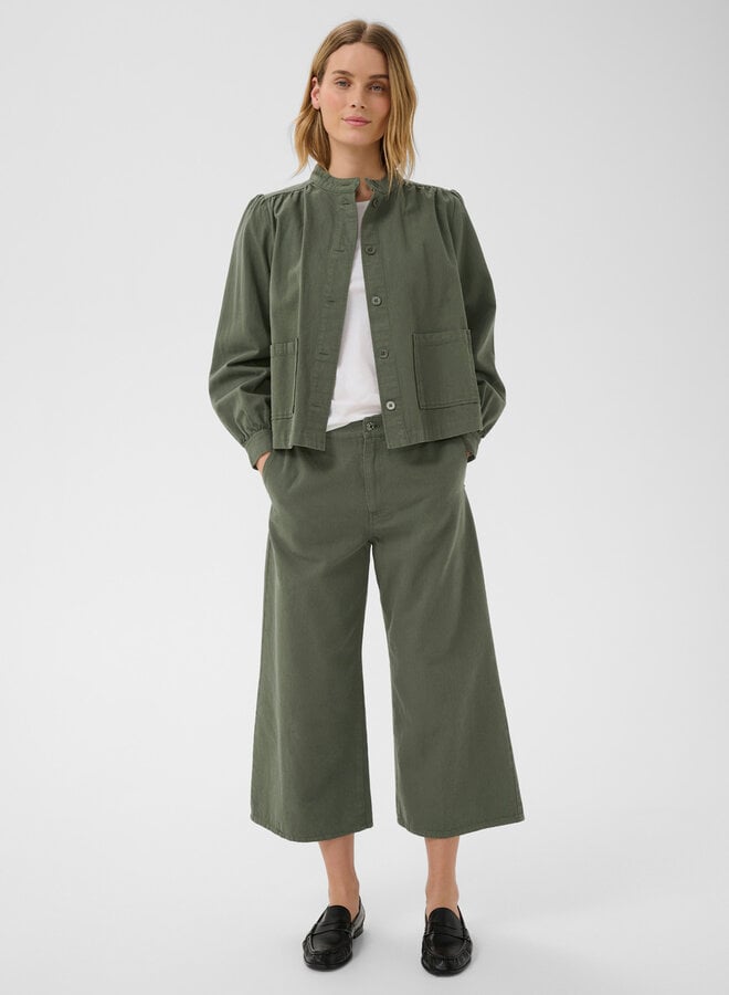 Jacket Part Two Danah à col mandarin vert coléoptère