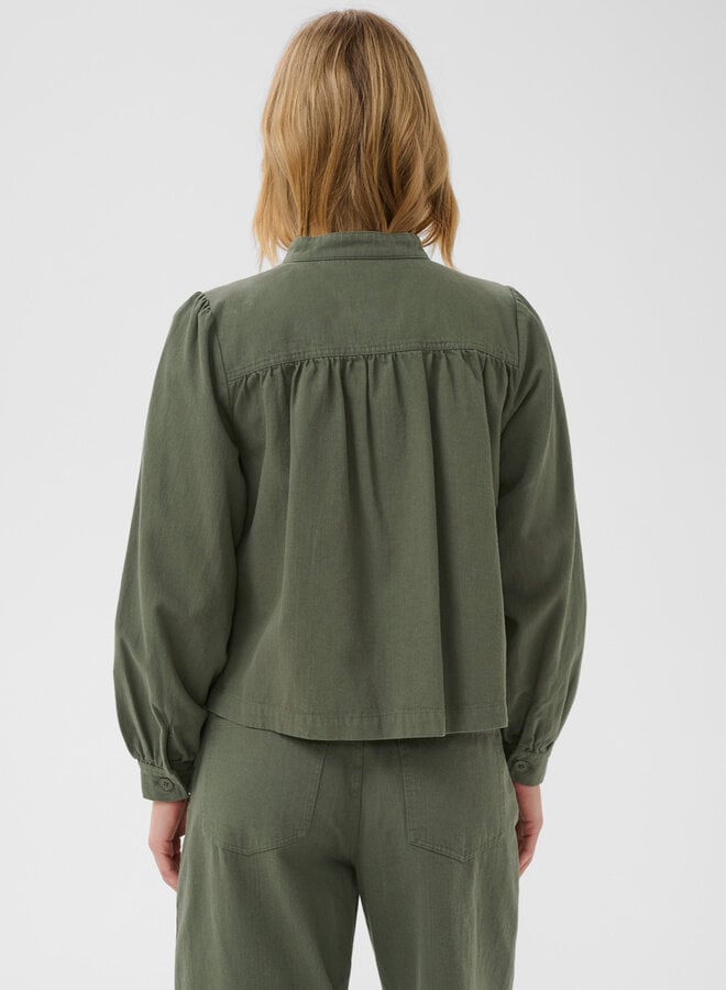 Jacket Part Two Danah à col mandarin vert coléoptère