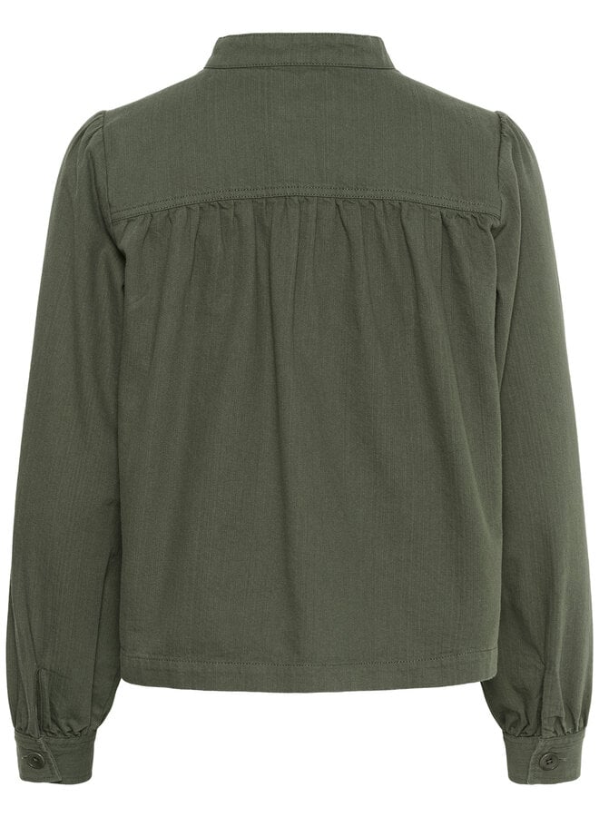 Jacket Part Two Danah à col mandarin vert coléoptère