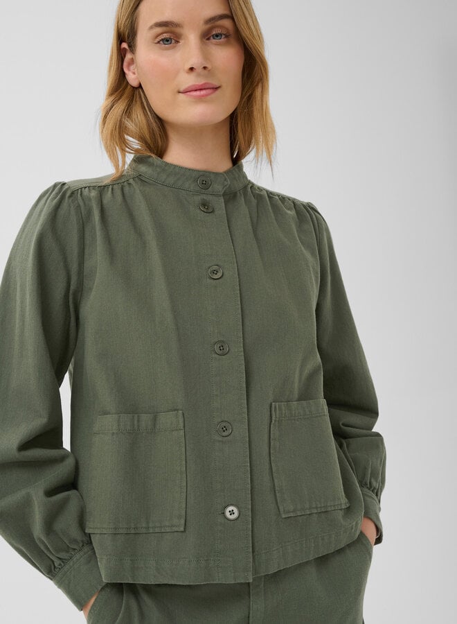 Jacket Part Two Danah à col mandarin vert coléoptère