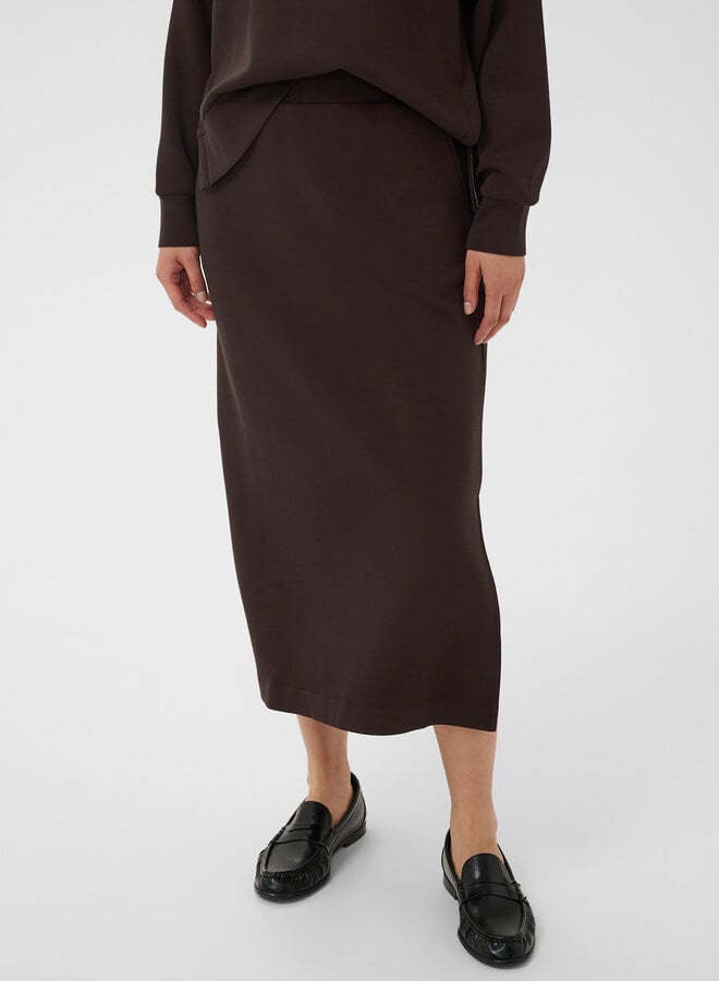 Jupe midi Part Two Dilvin en jersey brun chocolat