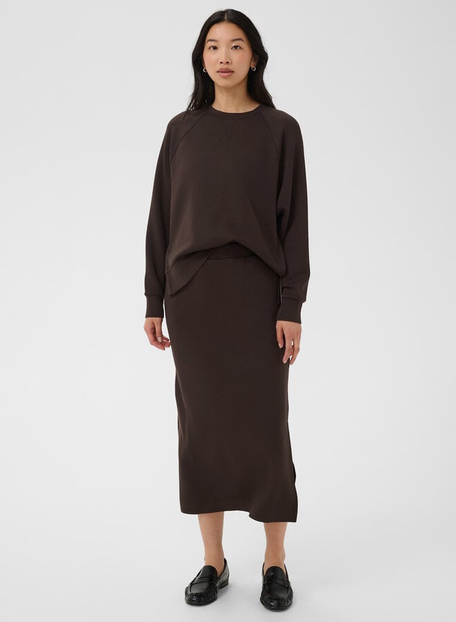Jupe midi Part Two Dilvin en jersey brun chocolat