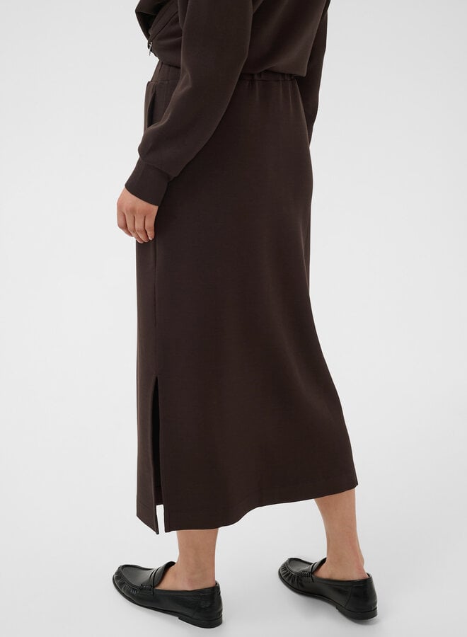 Jupe midi Part Two Dilvin en jersey brun chocolat