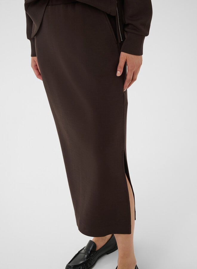 Jupe midi Part Two Dilvin en jersey brun chocolat