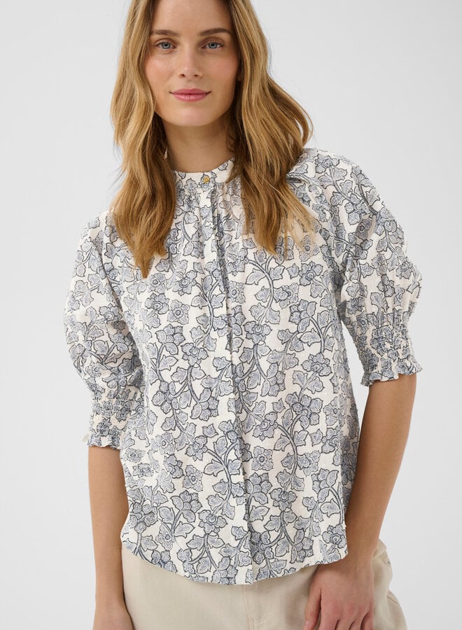 Blouse Part Two Almeras imprimée bleu marine
