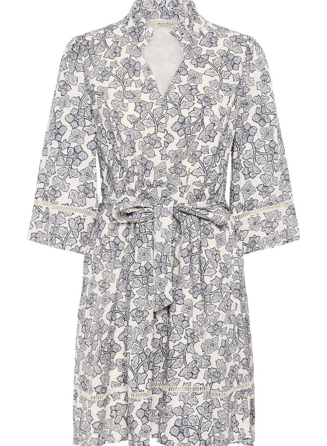 Robe Part Two Desteny à col V imprimée bleu marine