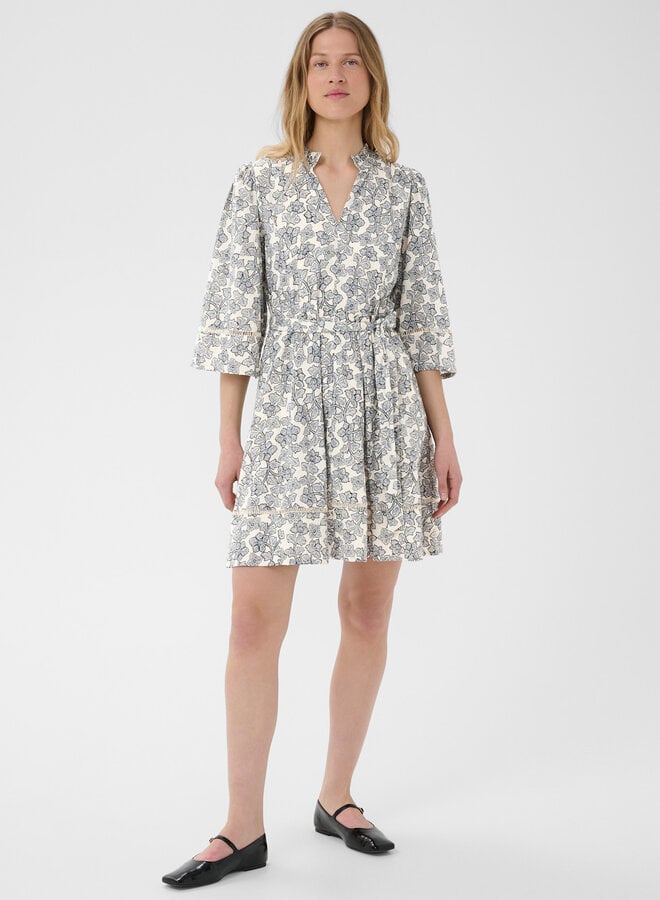 Robe Part Two Desteny à col V imprimée bleu marine