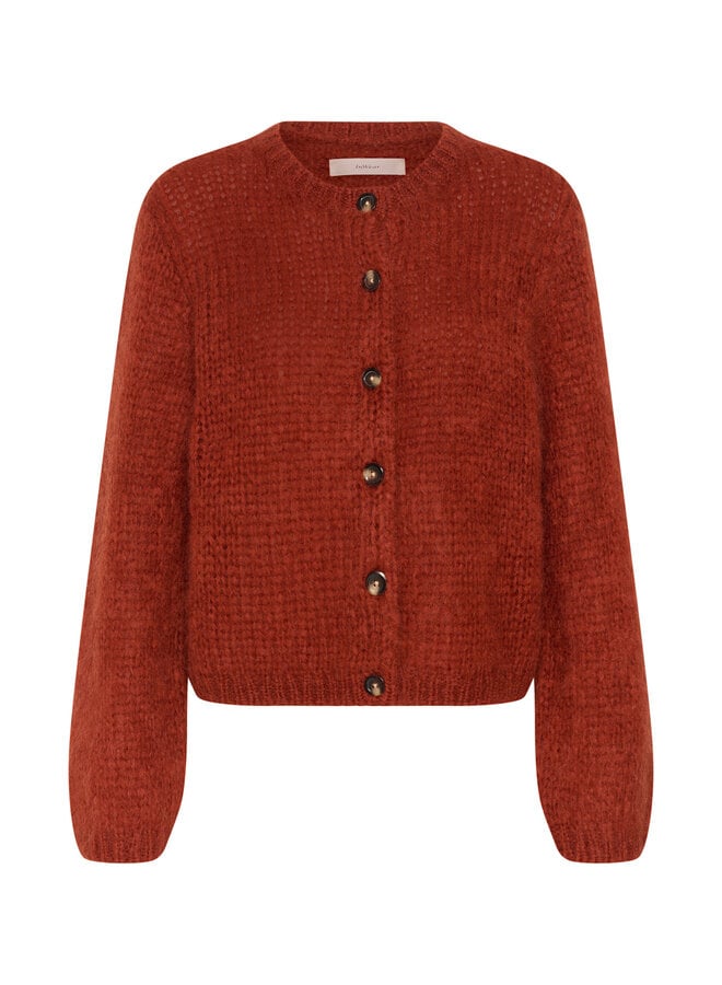 Cardigan InWear Jetra en mohair rouge ocre