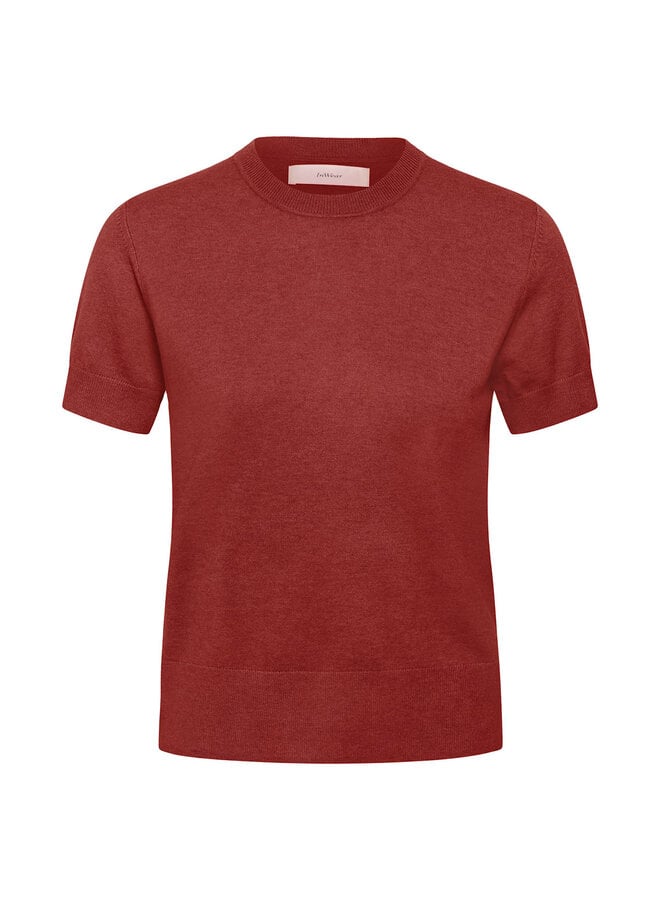 Tricot InWear Kellsie à col rond & manches courtes rouge ocre