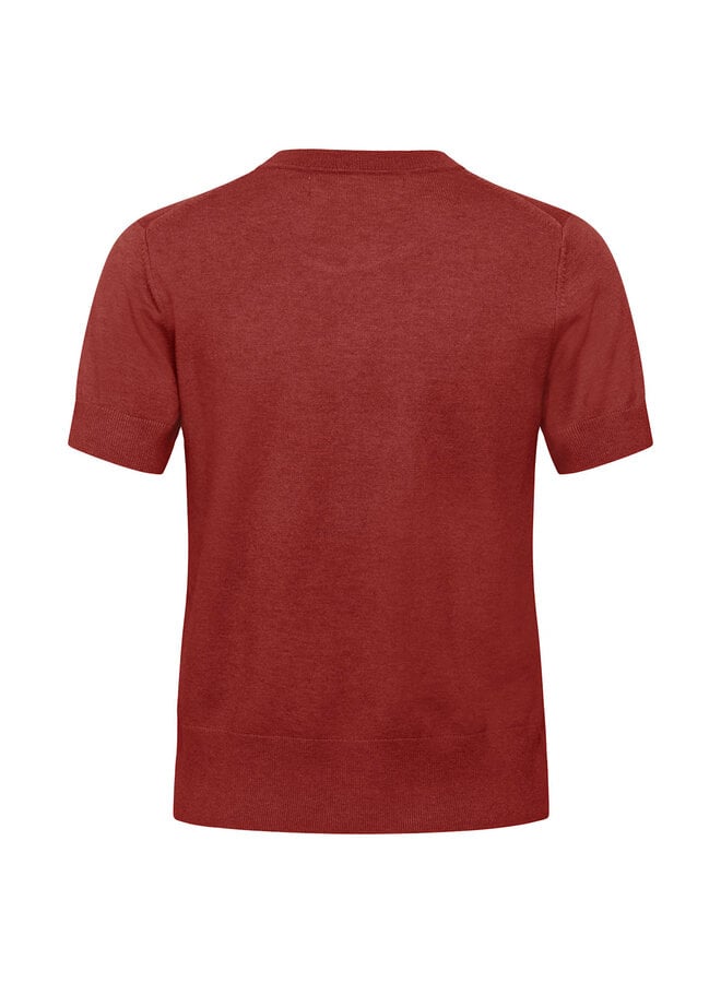 Tricot InWear Kellsie à col rond & manches courtes rouge ocre