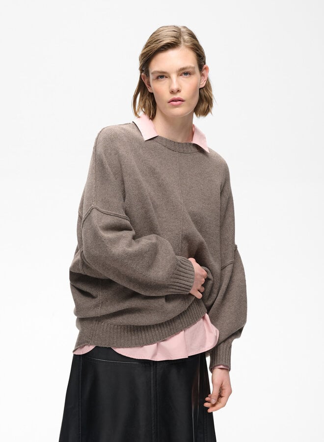 Tricot InWear Noomi Kaxy à col rond gris cendre mélange