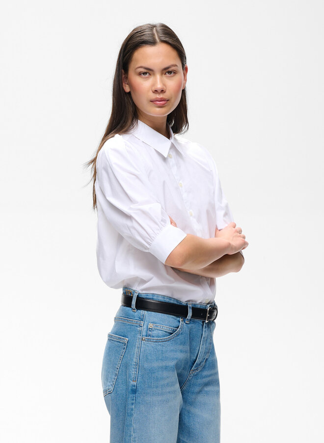 Chemise InWear Gloria à col classique & manches aux coudes blanche