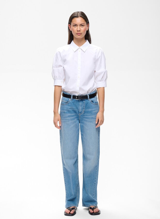 Chemise InWear Gloria à col classique & manches aux coudes blanche