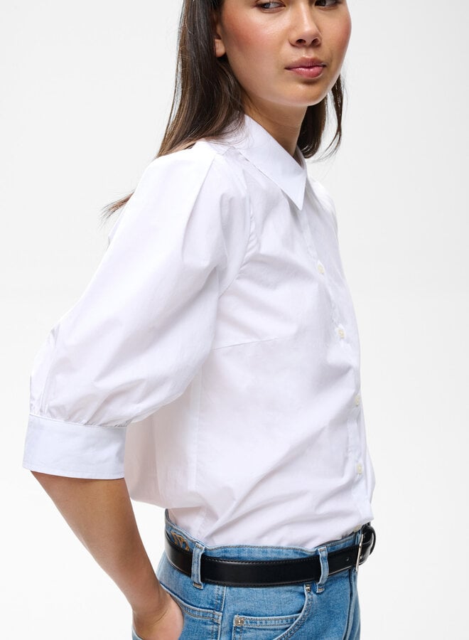 Chemise InWear Gloria à col classique & manches aux coudes blanche
