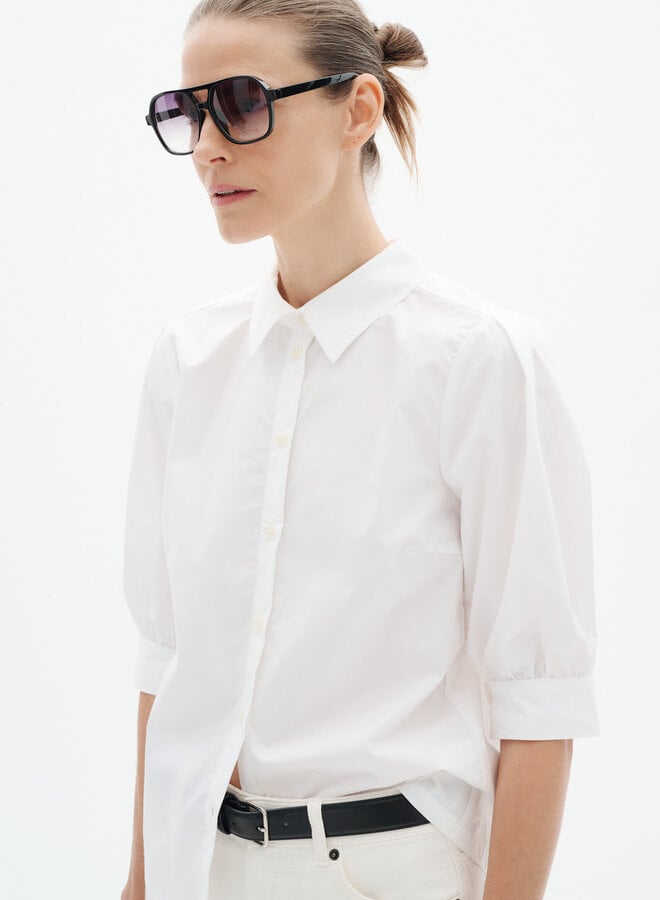 Chemise InWear Gloria à col classique & manches aux coudes blanche