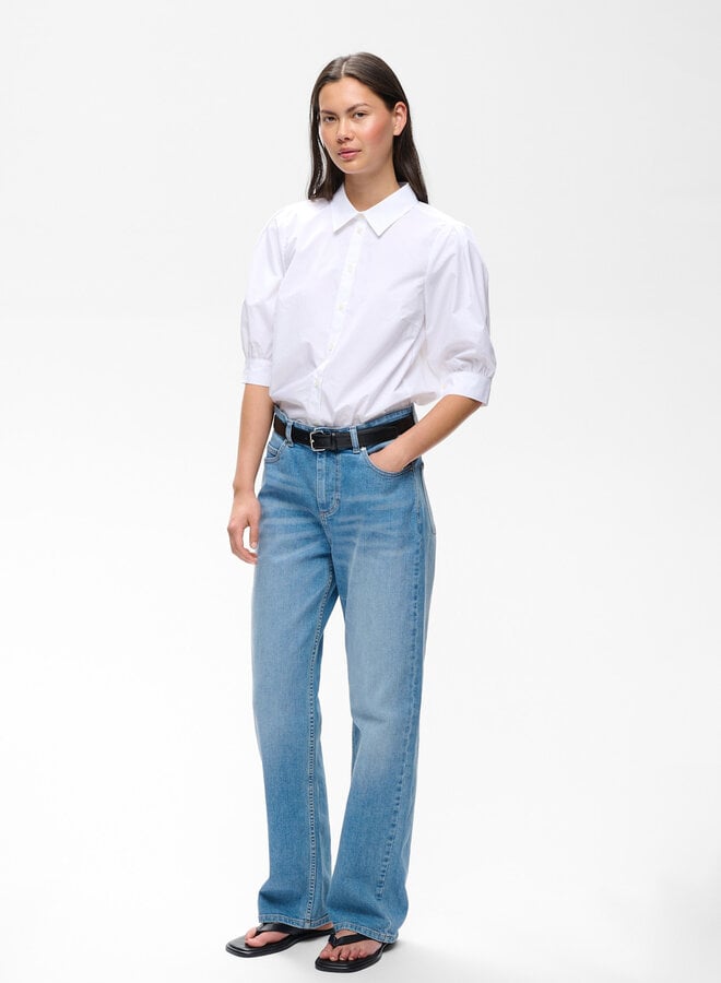 Chemise InWear Gloria à col classique & manches aux coudes blanche