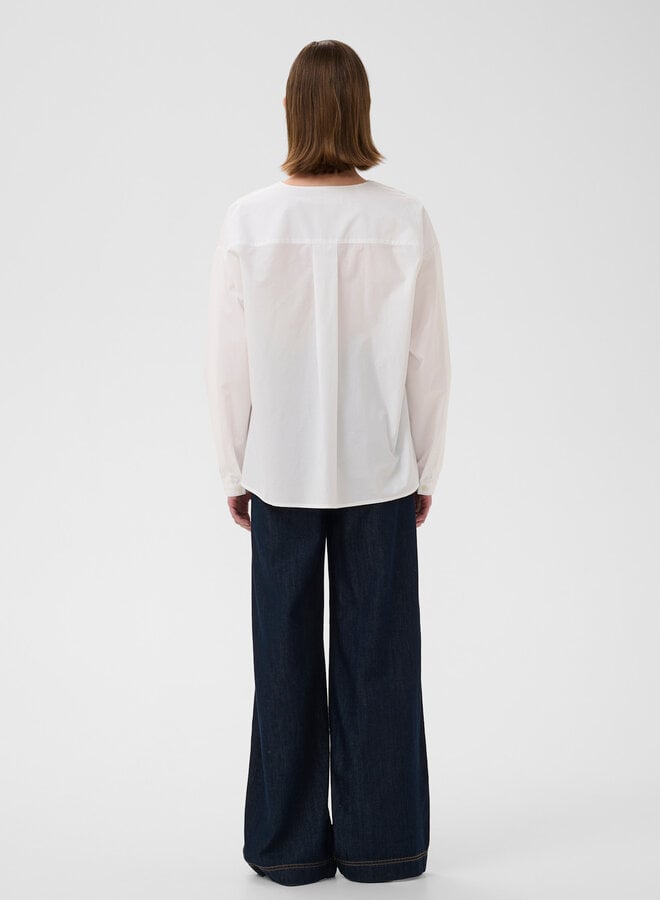 Blouse InWear Gloria ample à col rond ouvert blanche