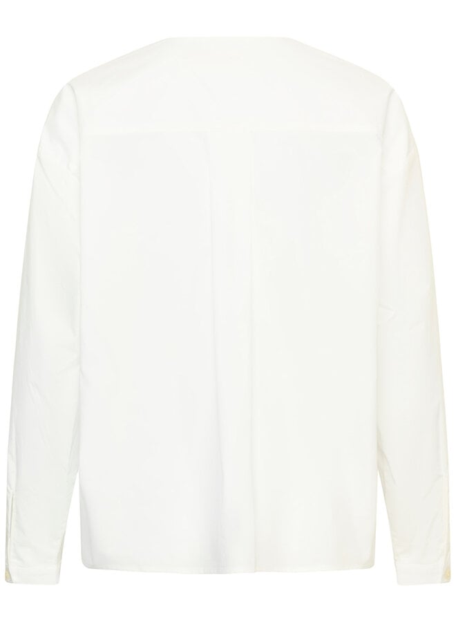 Blouse InWear Gloria ample à col rond ouvert blanche