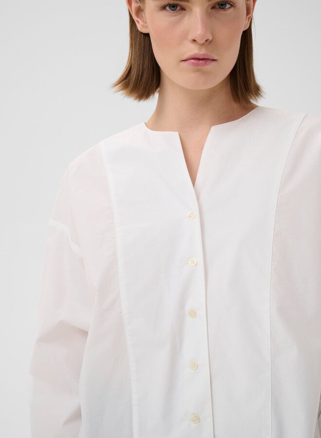 Blouse InWear Gloria ample à col rond ouvert blanche