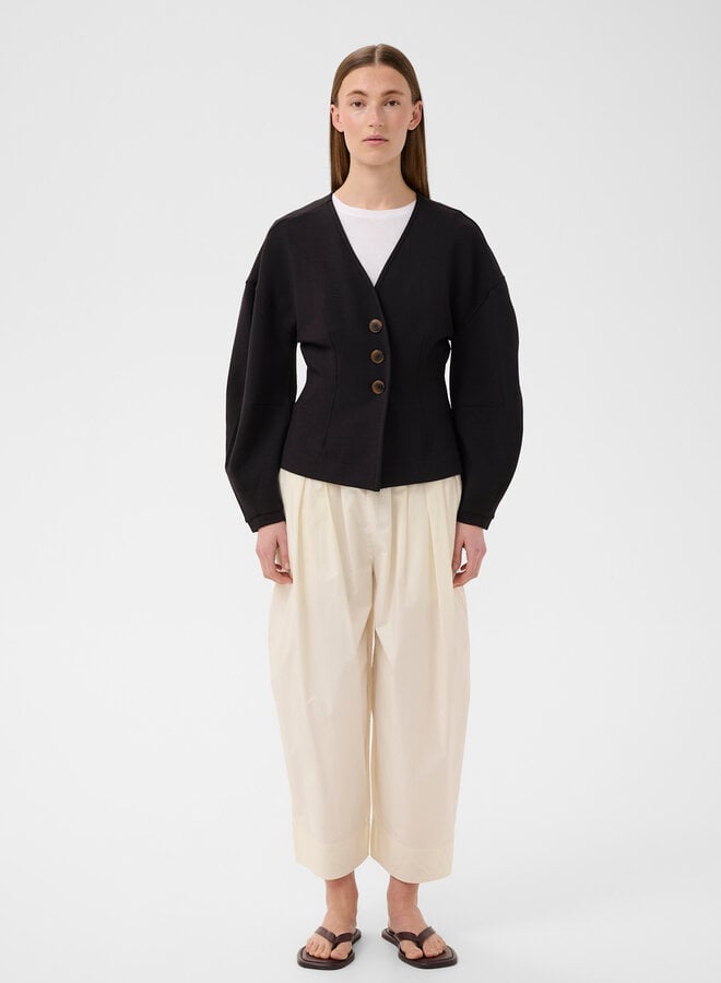 Jacket InWear Fari en jersey noir & boutons brun tortoise