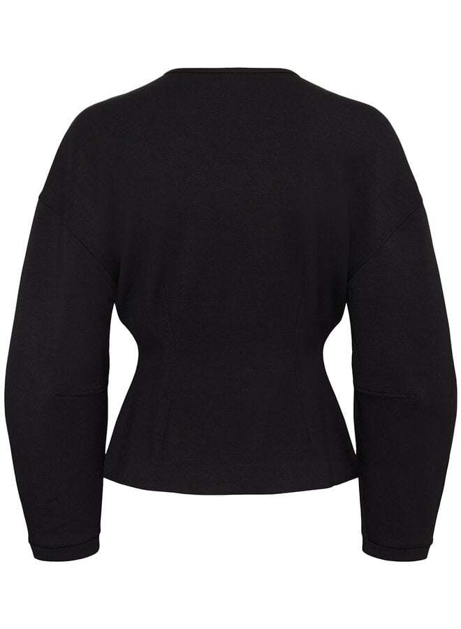 Jacket InWear Fari en jersey noir & boutons brun tortoise