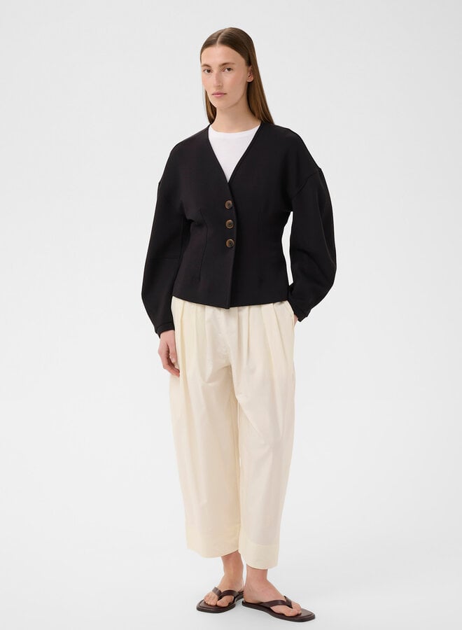 Jacket InWear Fari en jersey noir & boutons brun tortoise
