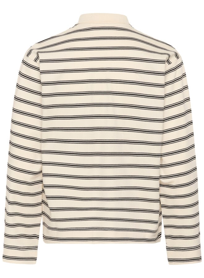 Polo InWear Fikkia à manches longues écru rayé noir