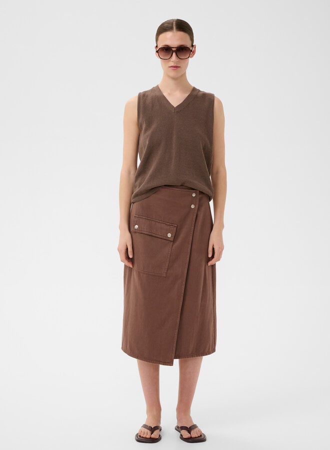 Tricot InWear Deva sans manches à col V brun nougat