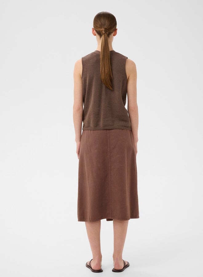 Tricot InWear Deva sans manches à col V brun nougat